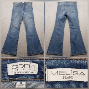 Sofia Jeans by Sofia Vergara Melisa High Rise Flare Jeans Women's 8 Blue EUC